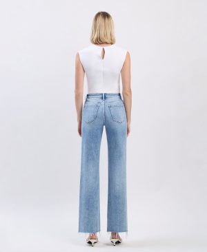 Glorietta – High Rise Distressed Slim Wide Leg Jeans