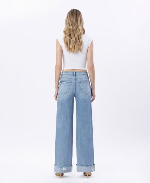 Four Walls – Super High Rise Cuffed Wide Leg Jeans