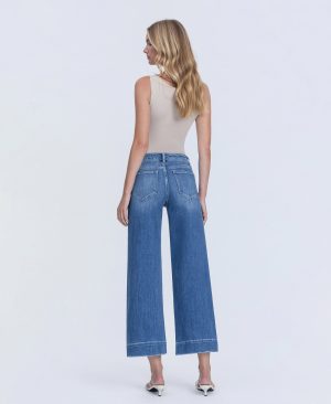 Let It Rain – High Rise Crop Wide Leg Trouser Jeans
