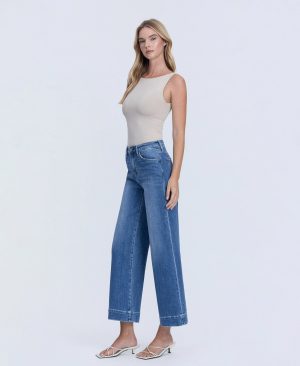 Let It Rain – High Rise Crop Wide Leg Trouser Jeans