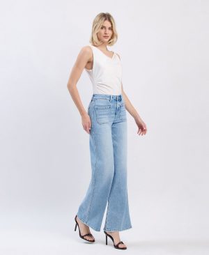 Apus – High Rise Patch Pocket Wide Leg Jeans