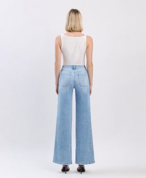 Apus – High Rise Patch Pocket Wide Leg Jeans