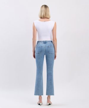 Resound – High Rise Patch Pocket Crop Flare Jeans