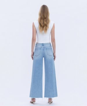 Quieter – High Rise Seamless WB Raw Hem Wide Leg Jeans