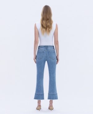 Urbane – High Rise Trouser Slit Hem Kick Flare Jeans