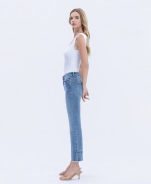 Urbane – High Rise Trouser Slit Hem Kick Flare Jeans
