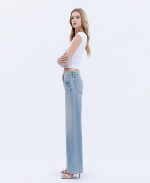Radiant Reflections – High Rise Full Length Palazzo Jeans