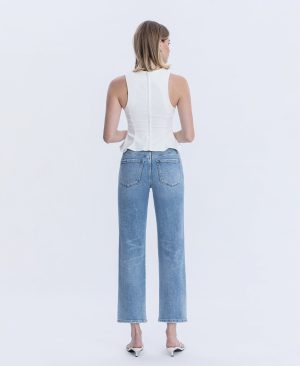 Blissful Symphony – High Rise Ankle Straight Jeans