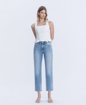 Blissful Symphony – High Rise Ankle Straight Jeans