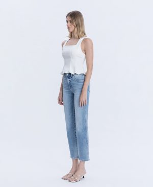 Blissful Symphony – High Rise Ankle Straight Jeans