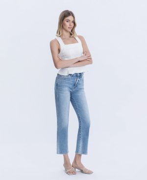 Blissful Symphony – High Rise Ankle Straight Jeans