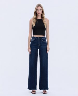 Harmonious Light – High Rise Full Length Wide Leg Jeans