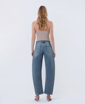 Elegant Radiance – High Rise Ankle Slim Barrel Jeans
