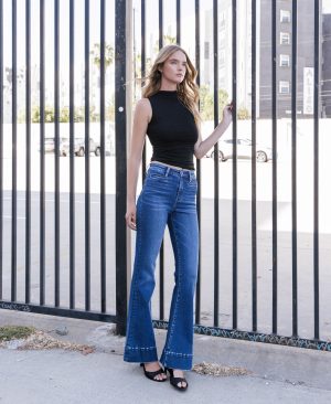 Luminous Promise High Rise Welt Pocket Trouser Hem Flare Jeans