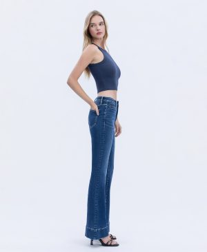 Luminous Promise High Rise Welt Pocket Trouser Hem Flare Jeans