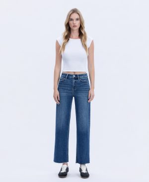 Rational – High Rise Trouser Press Wide Leg Jeans