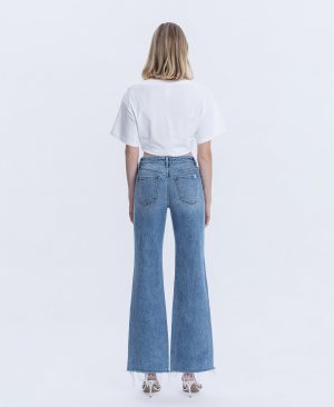 Lively – High Rise Distressed Slit Hem Vintage Flare Jeans